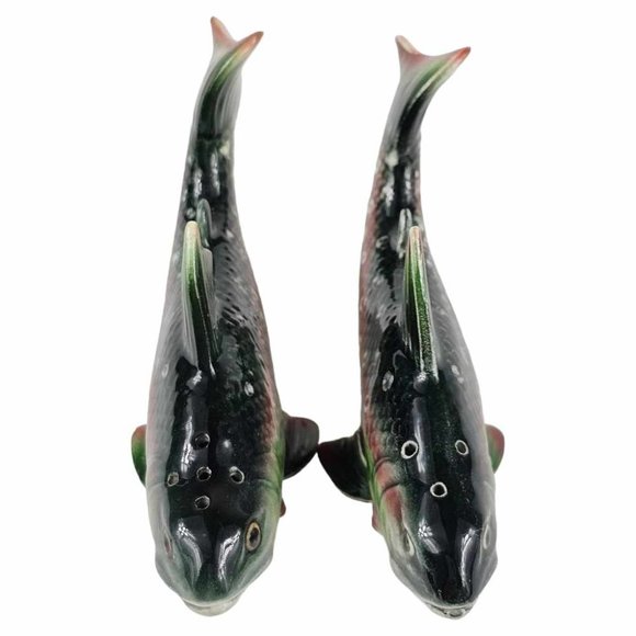 Vintage Dolly Varden Rainbow Trout Fish Salt And Pepper Shaker Set RARE - Picture 3 of 11